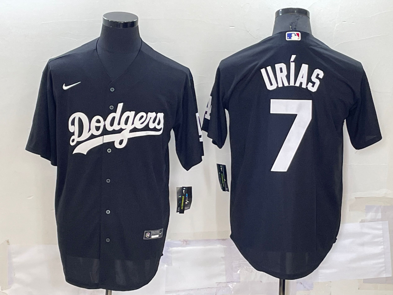 Men's Los Angeles Dodgers Julio Urias #7 Black Baseball Jersey